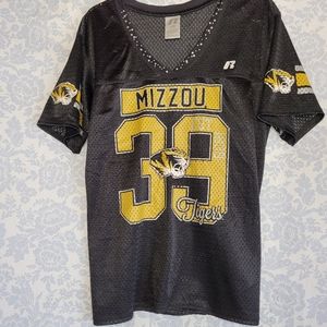 Missouri Tigers Mizzou Womens Rhinestone Russell Jersey Large